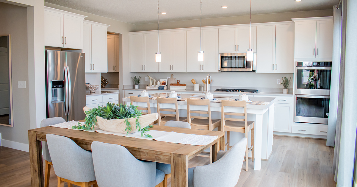 Model home kitchen in Syracuse, UT