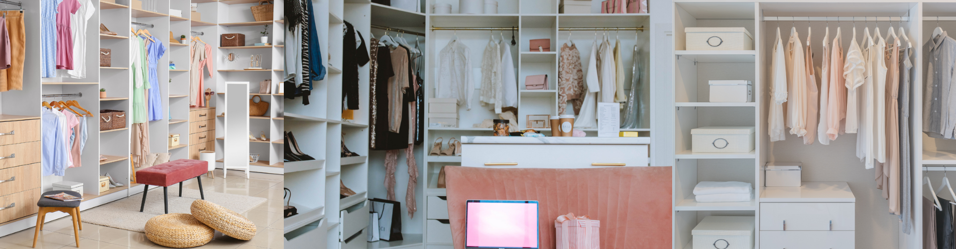 A room with shelves and a television.