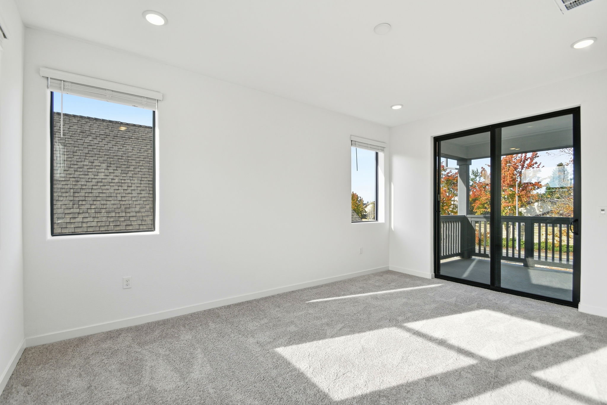 A room with a gate and a window.