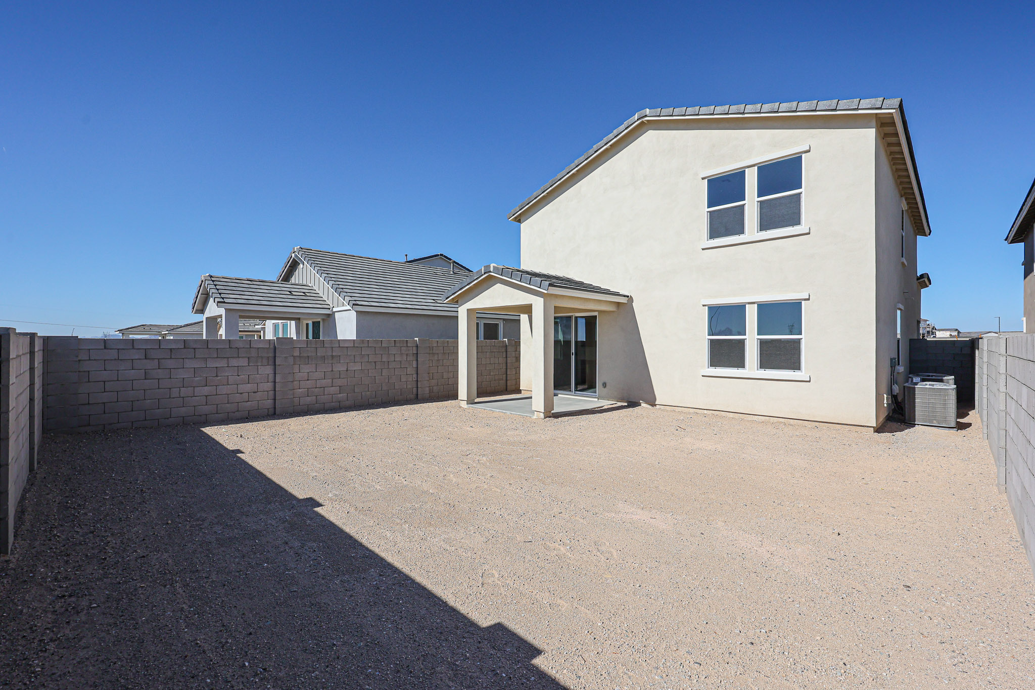 A house with a fence around it.