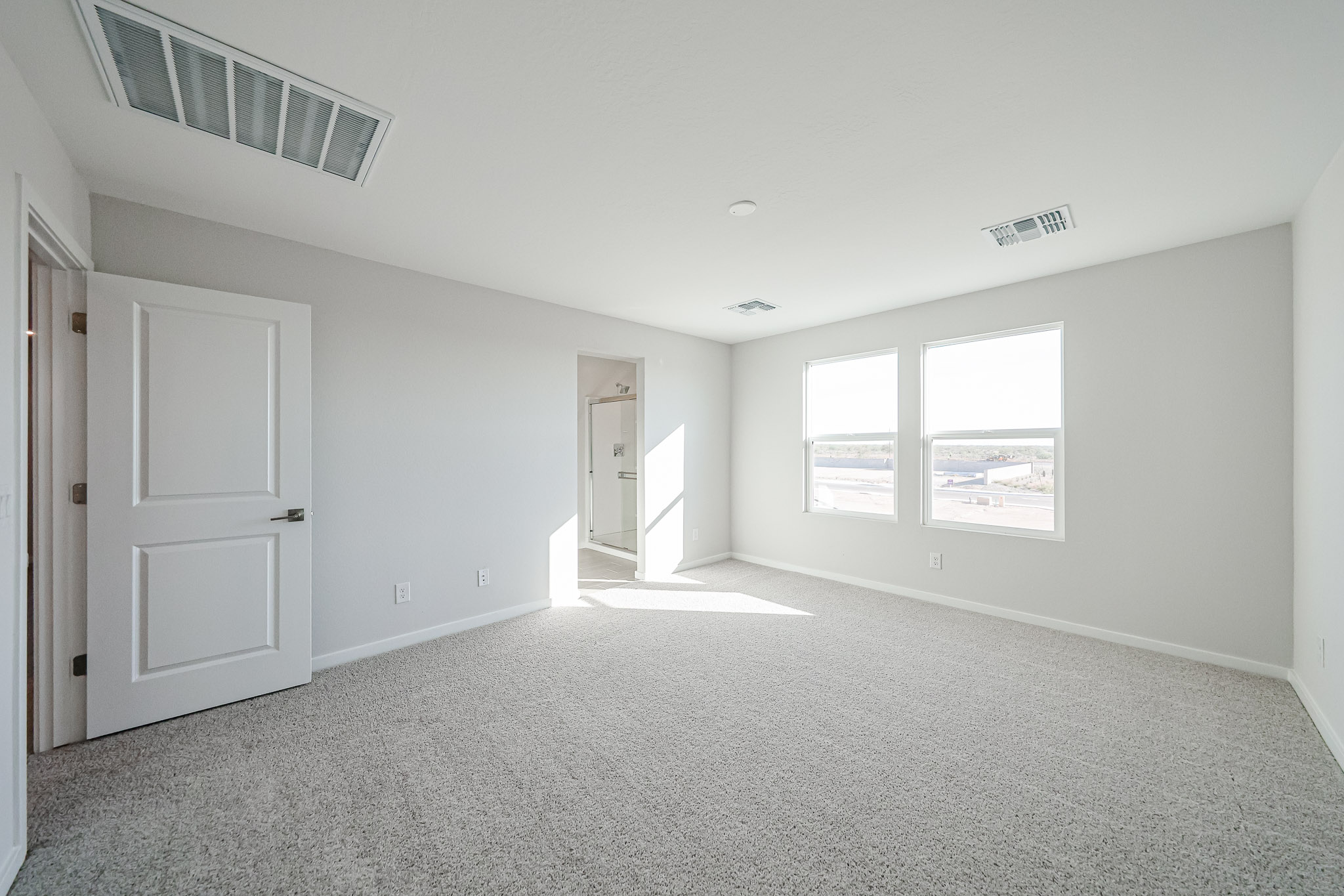 A room with white doors.
