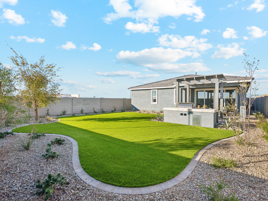 A house with a large yard.