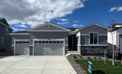 A building with a garage.