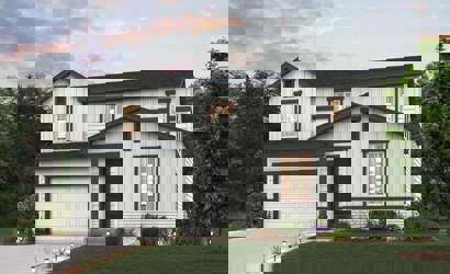 A house with a driveway.