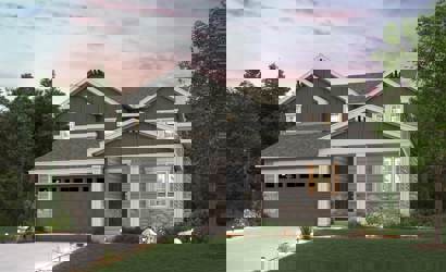 A house with a garage.