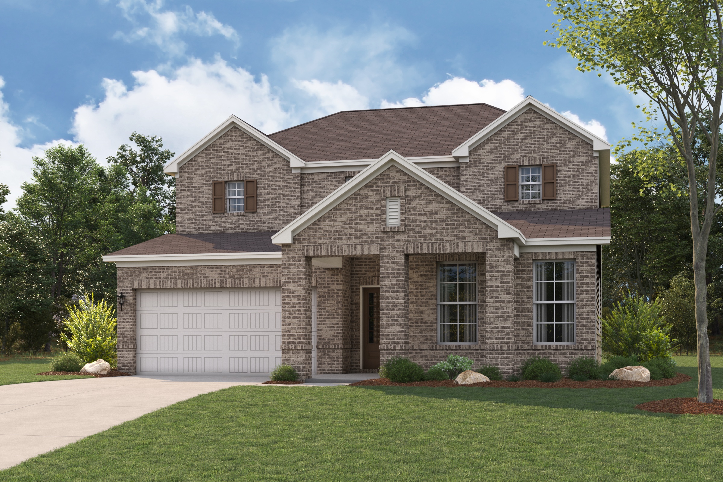 A house with a garage.