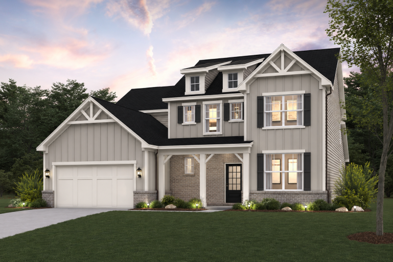 A house with a lawn.