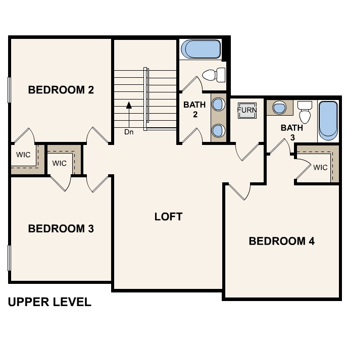 Second Floor Architecture of Dogwood Plan by Century Communities