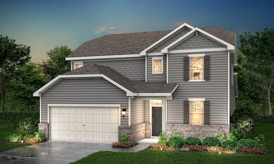 A house with a garage.