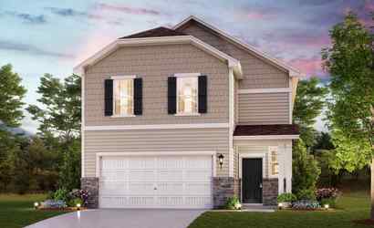 A house with a garage.