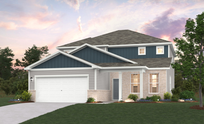 A house with a garage.