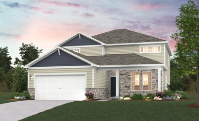 A house with a garage.
