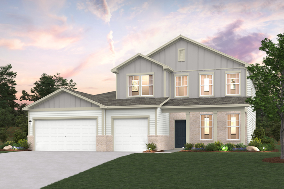 A house with a garage.