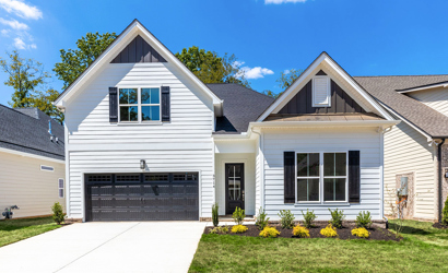 A house with a garage.