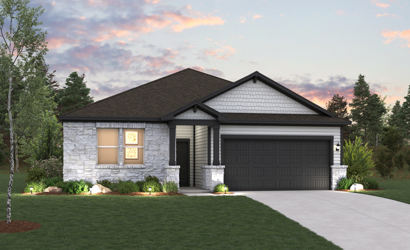 A house with a large front yard.
