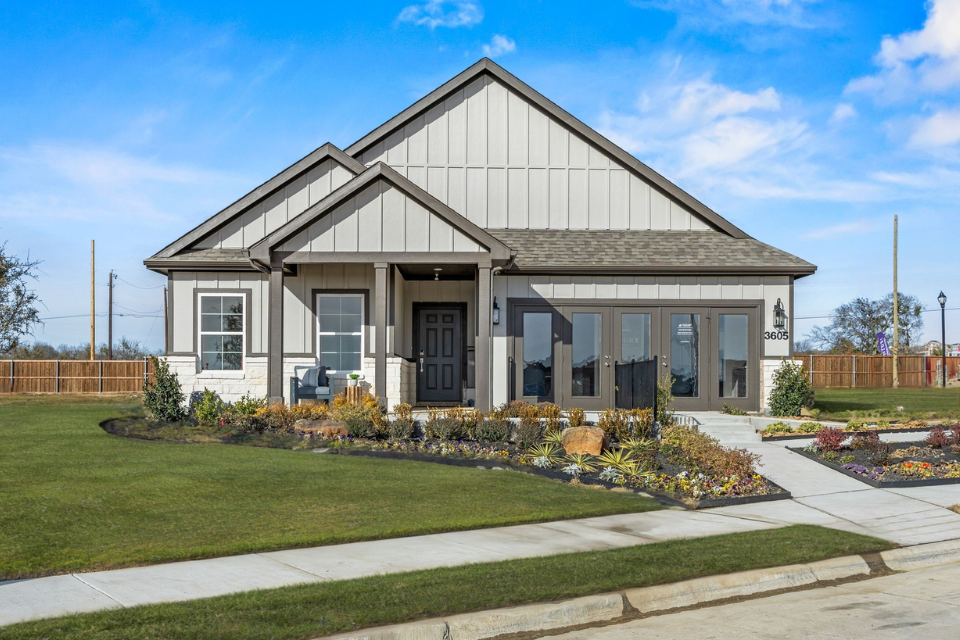 A house with a driveway.