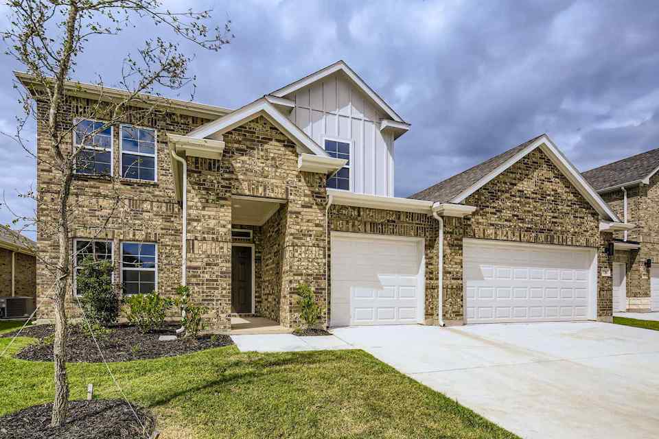 A house with a garage.