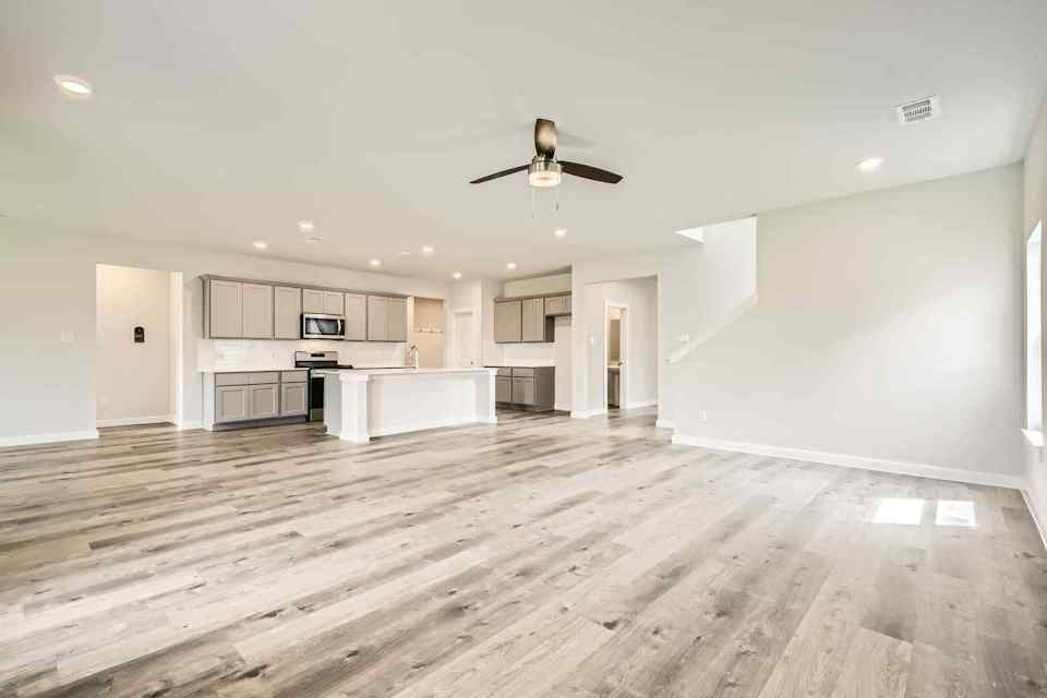 A large empty living room.