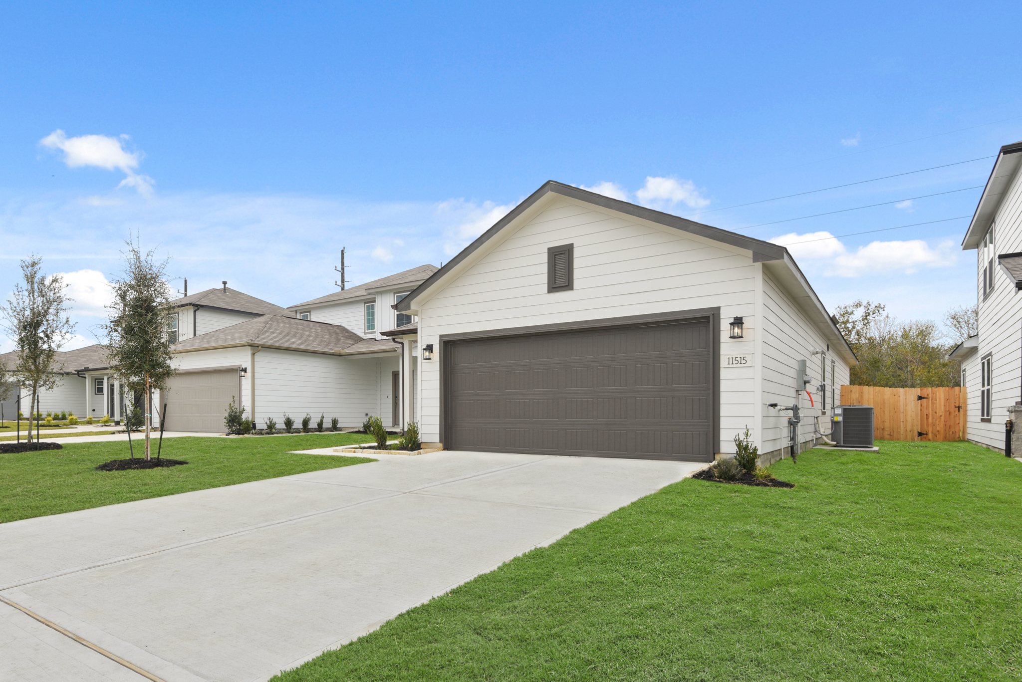A house with a garage.