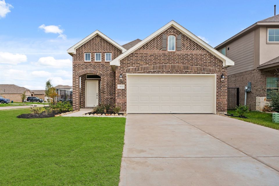 A house with a garage.