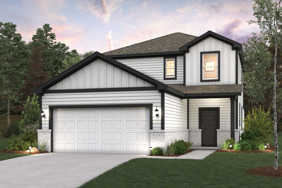 A house with a garage.