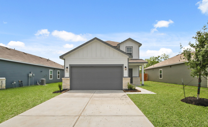 A house with a garage.