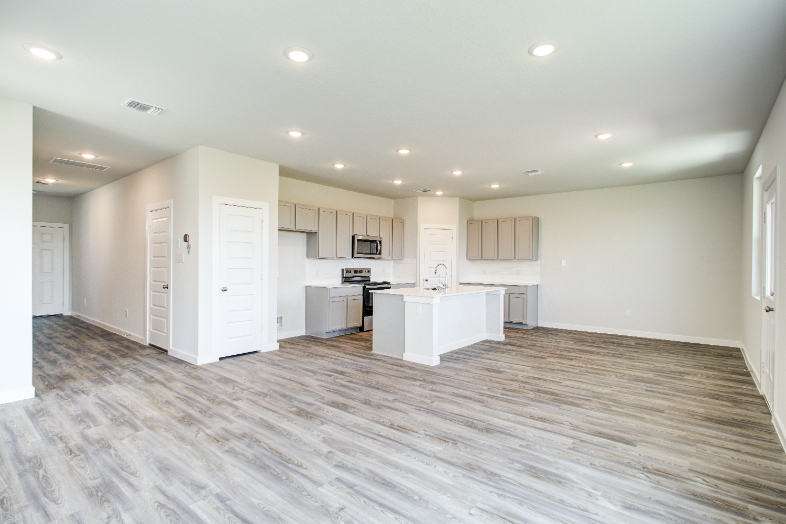 A large empty kitchen.