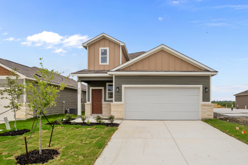 A house with a garage.