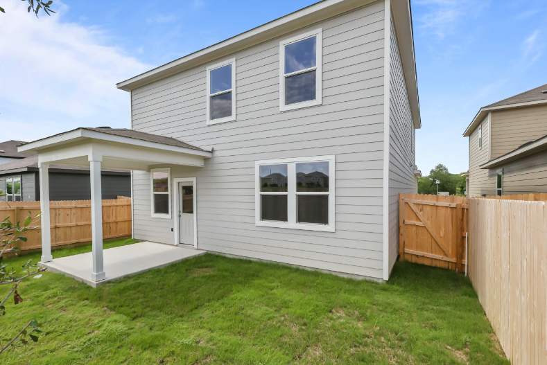A house with a fence.