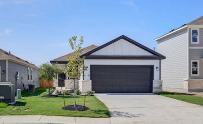 A garage in a neighborhood.