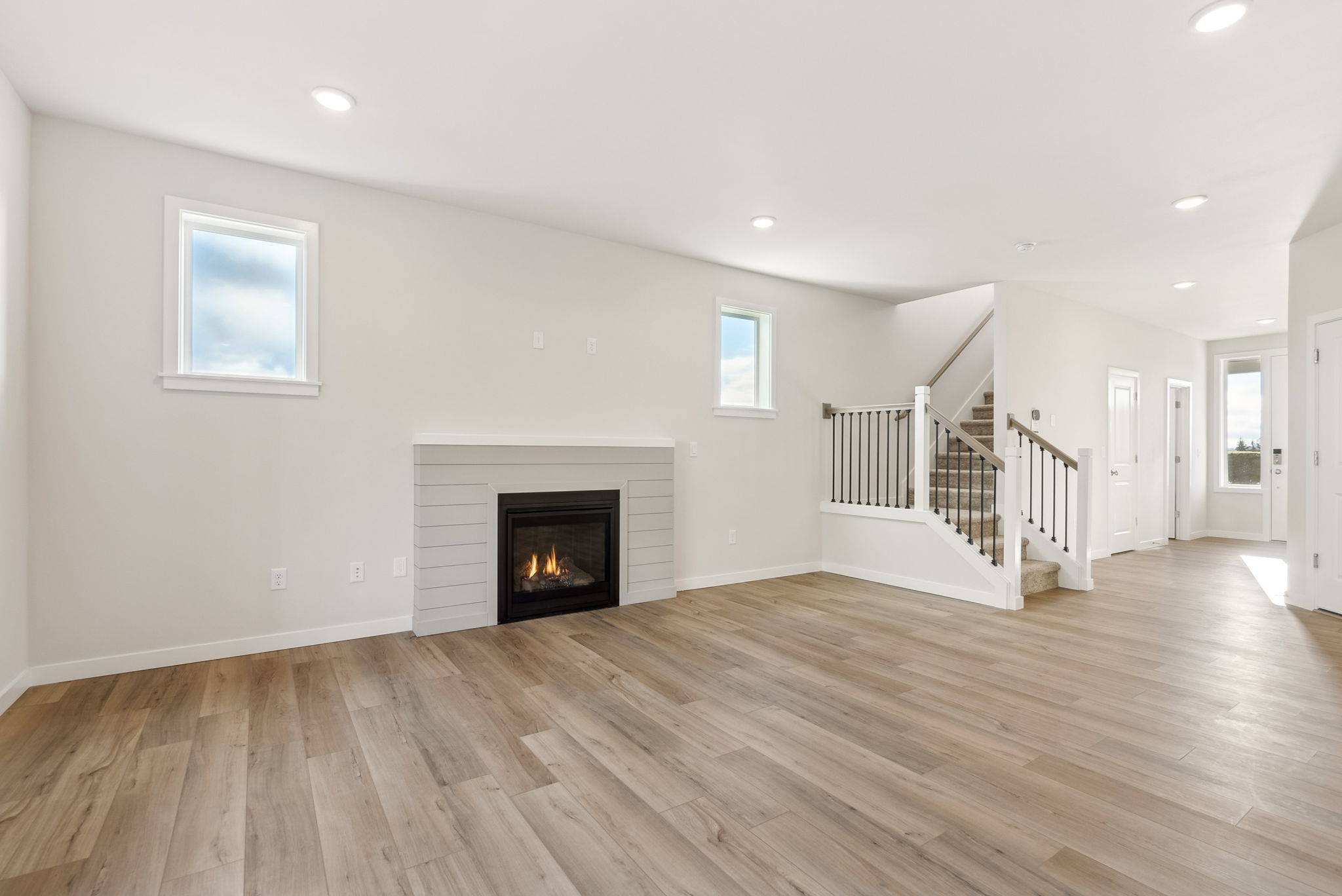 A large empty living room.
