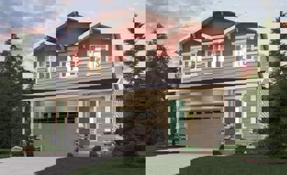 A house with a garage.