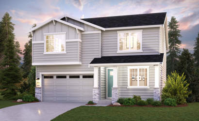 A house with a garage.