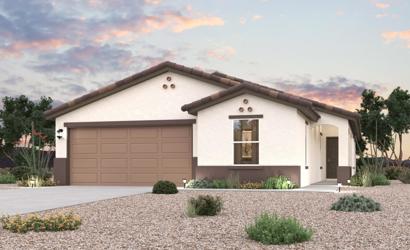 A house with a garage with Mission San Francisco Solano in the background.