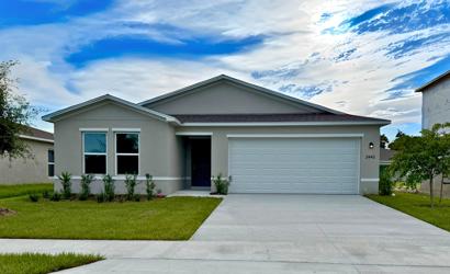 A house with a garage.