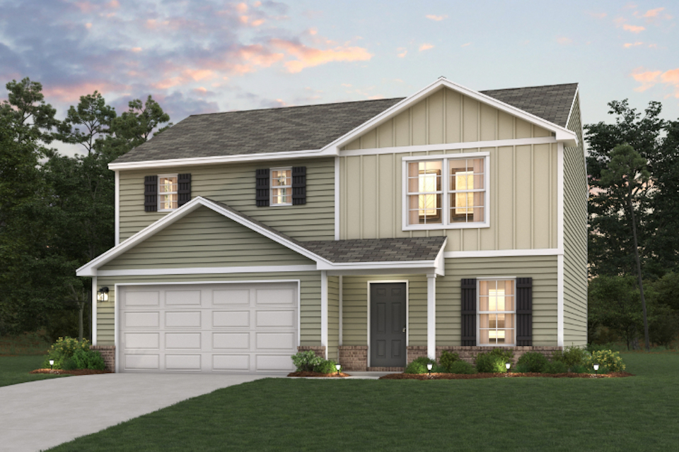 A house with a garage.