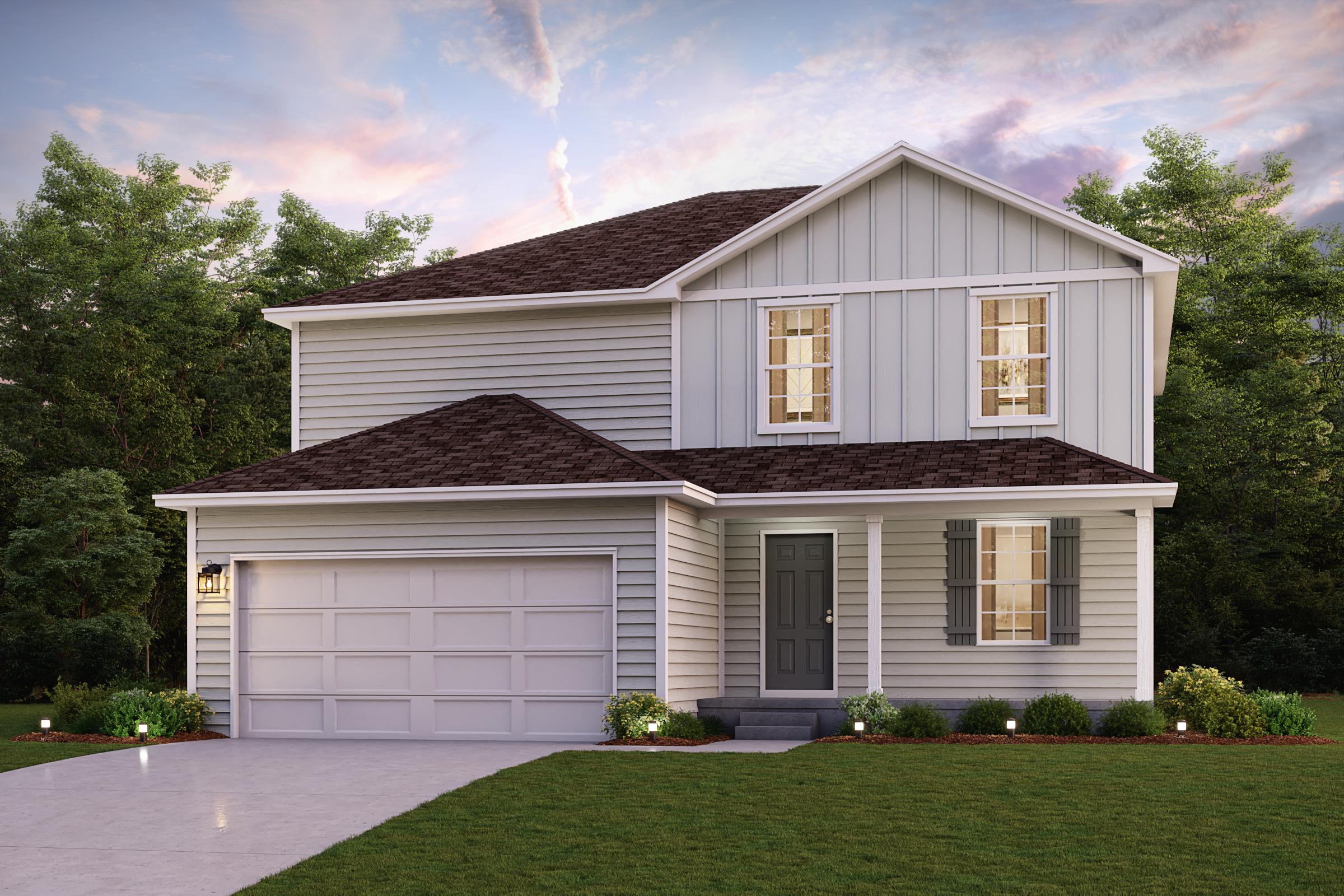 A house with a garage.